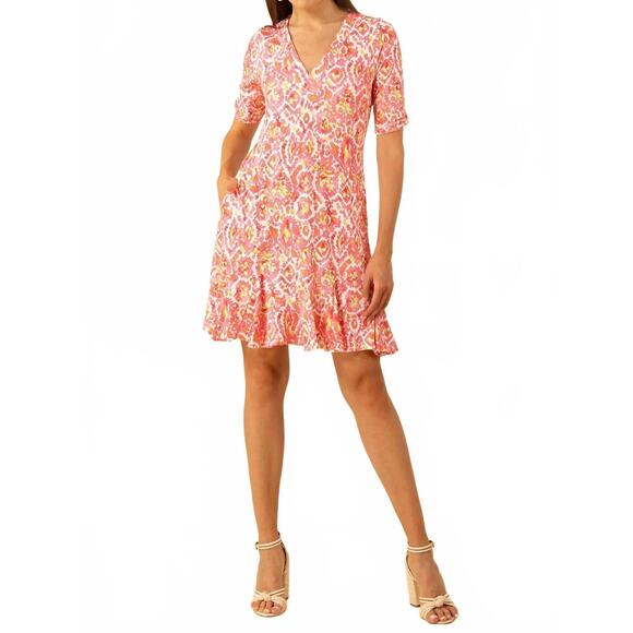 NEW HALE BOB ashlynn jersey dress in pink/white